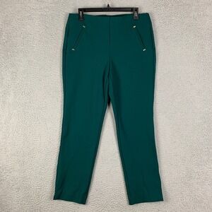 Chico's Juliet Pants Womens 1.5 US 10 Green Stretch Pull On Ankle
